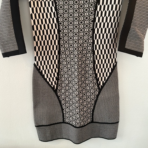 A.L.C. 3/4 Sleeve Jay Multi Geometric Print Sweater Dress Women's Medium - Picture 10 of 10